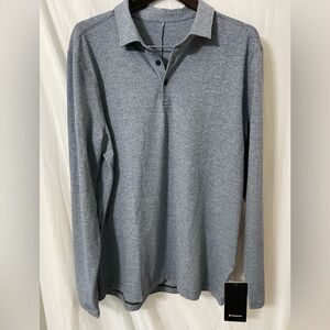 Lululemon Grey LS Pique Polo